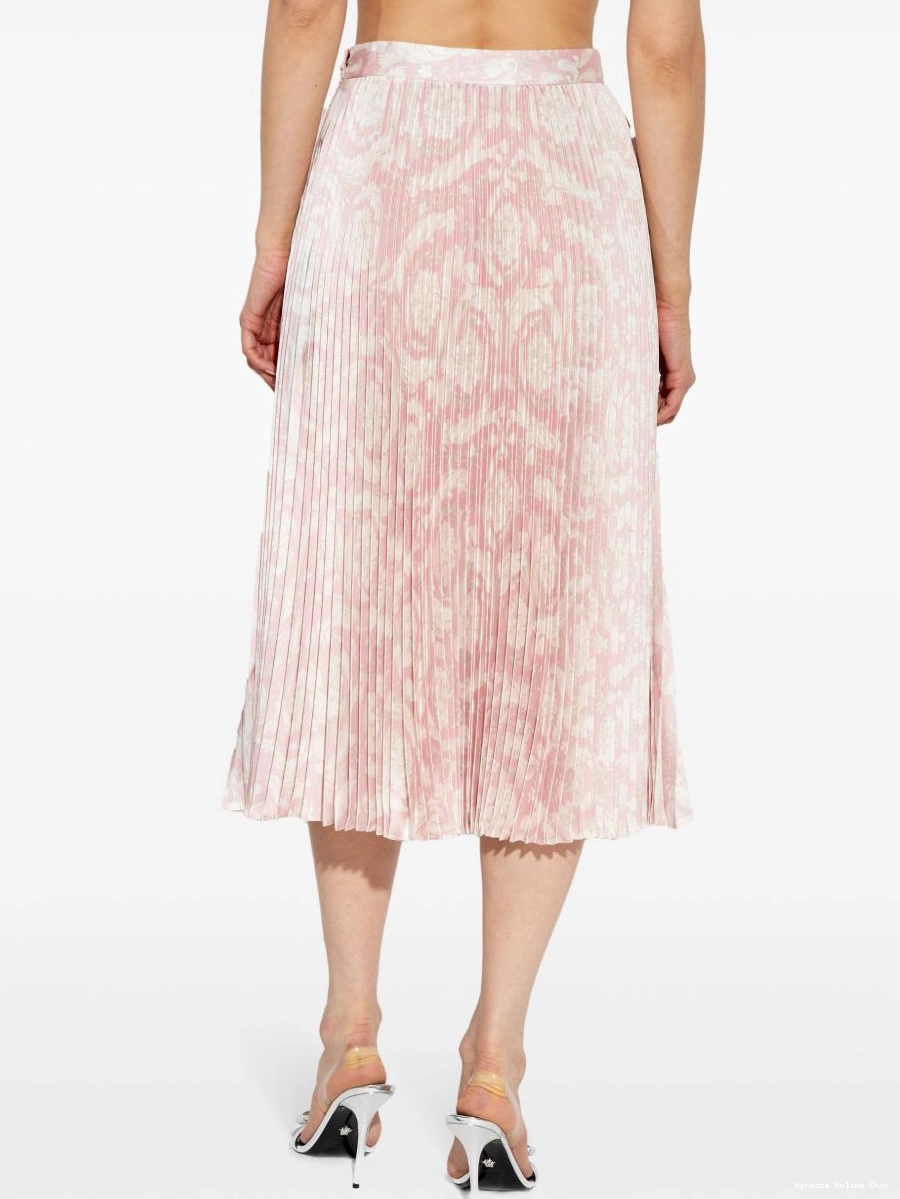 Affordable Versace pleated midi skirt Barocco-print Women 0720